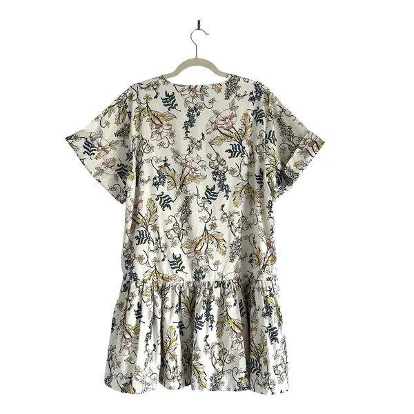 AMUR Zazie Floral Mini Shift Dress Organic Cotton Tiered Babydoll Print Size 10 - Image 5