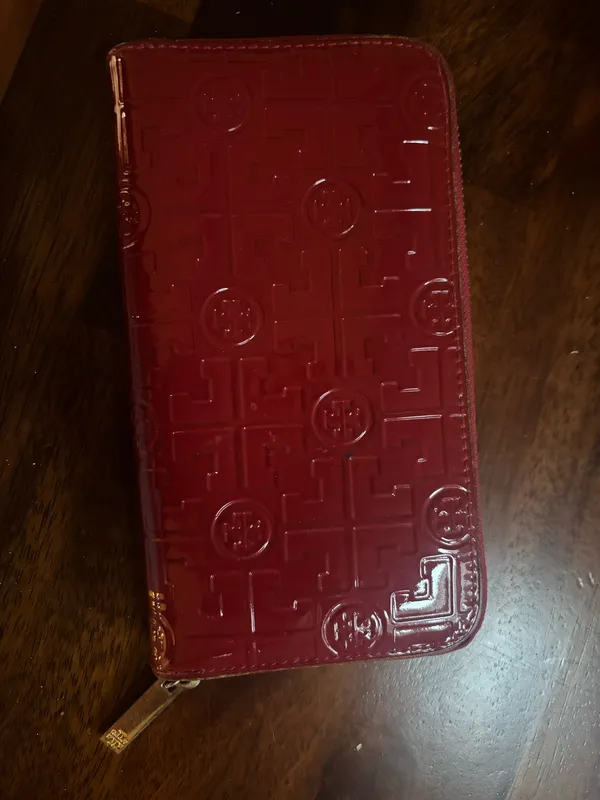 Tory Burch red patent leather large wallet  - Image 2