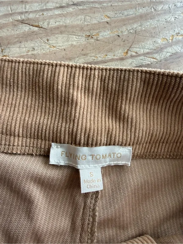 Flying Tomato Tan Corduroy Flare Pants size s - Image 3