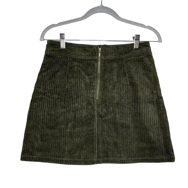 Francesca's Mi Ami Tamm Zip Corduroy Mini Skirt Green Small New Academia Fall - Image 15