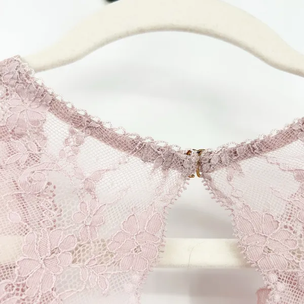 Victorias Secret VS Dream Angels Plunge Crushed Velvet Lace Bralette Size S Pink - Image 7