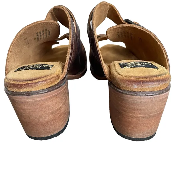 Freebird By Steven Caprice Sandal Brown Leather Size 8 Double Buckle Western - Image 4