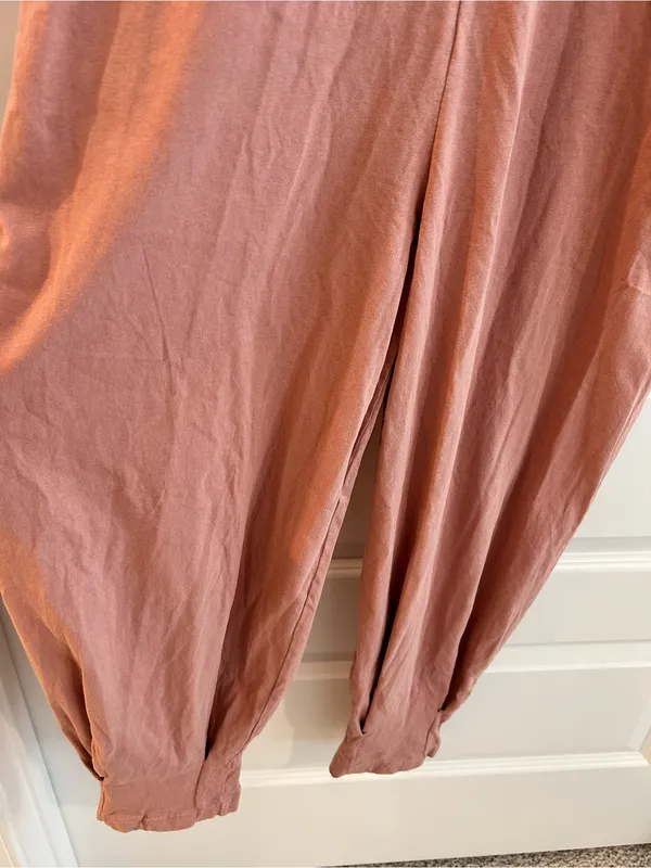 Free People FP Beach Jackie Puff Sleeve Jumpsuit Pink Size S - Image 6