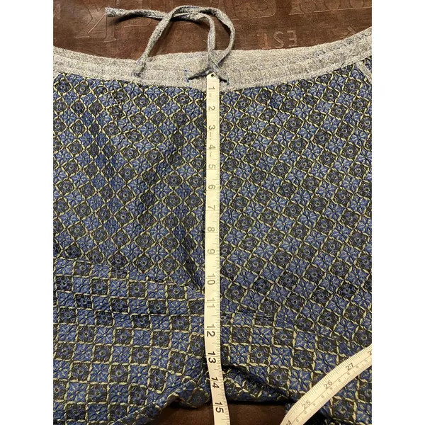 Free People Harley Pant Womens Large Jacquard Blue‎ Gold Geometric Drawstring - Image 14