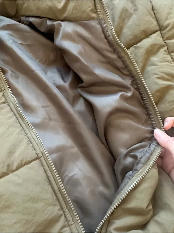 Le Lis Olive Green Quilted Puffer Jacket - Image 6
