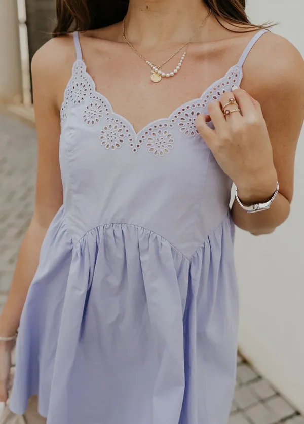Boutique Lilac eyelet mini dress - Image 2