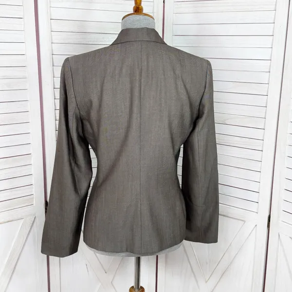 Ann Taylor Wool Blend‎ Blazer Jacket Taupe Brown Size 6 - Image 4