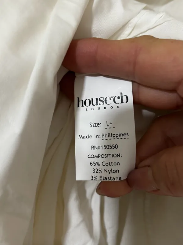 HOUSE OF CB HATTIE White Pin Tuck Cotton Midi Sundress Size XL - Image 9