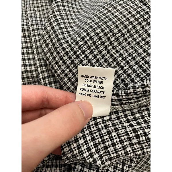 Honey Punch‎ NWOT Gingham Button-Up Short Mini Dress Size S Black White - Image 8