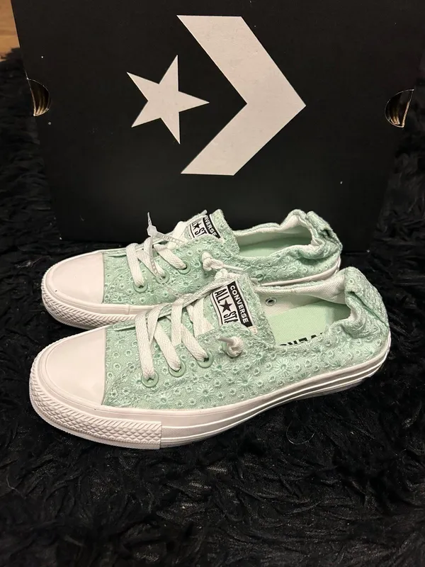 CONVERSE Chuck Taylor all star shoreline crochet green shoes sneakers sz 7 new - Image 2