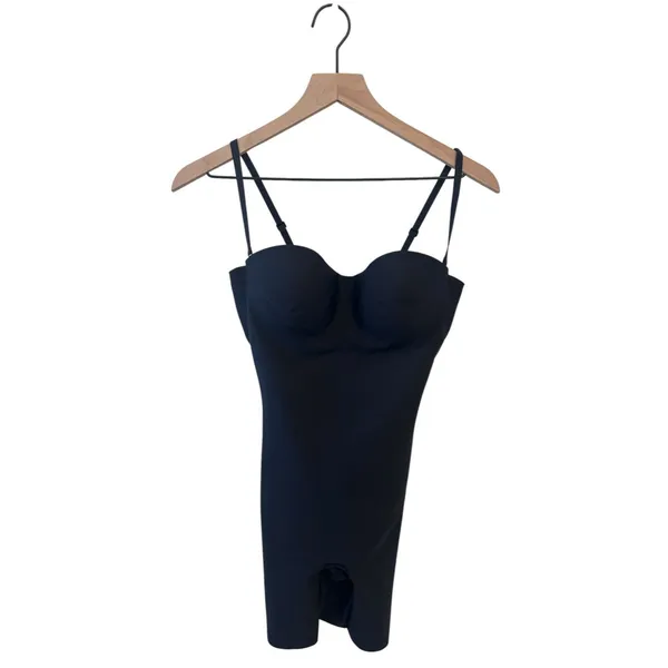 Skims Body CS Underwire Mid Thigh Bodysuit Medium Onyx New with tags - Image 3