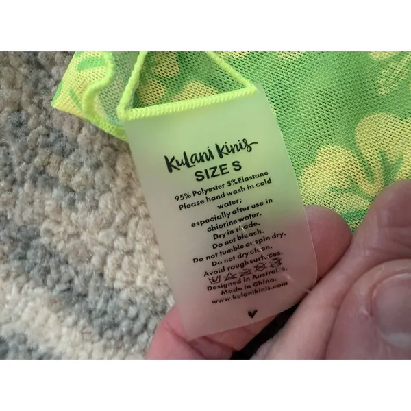 Kulani Kinis Mini Mesh Sarong - Lime Green Floral Cover-up Sarong Sz S NWT - Image 4
