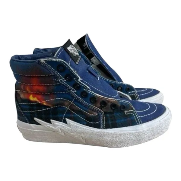 Vans Sk8-Hi Bolt Racing Blue White Lightning Bolt Women Sneakers Size 5 Men 3.5 - Image 2