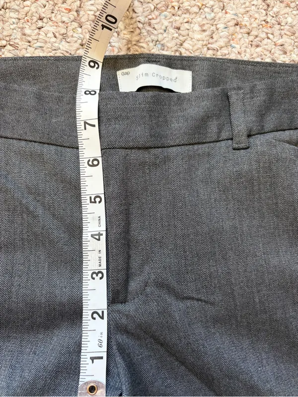 Gap Slim Cropped Pants gray stretch business casual 25” inseam mid rise trousers - Image 3