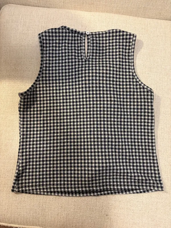 Anthropologie Gingham Bow Top - Image 4