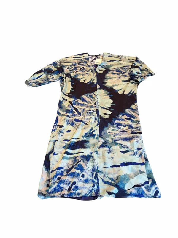 ZARA satin effect blue tie dye dress nwt - Image 2