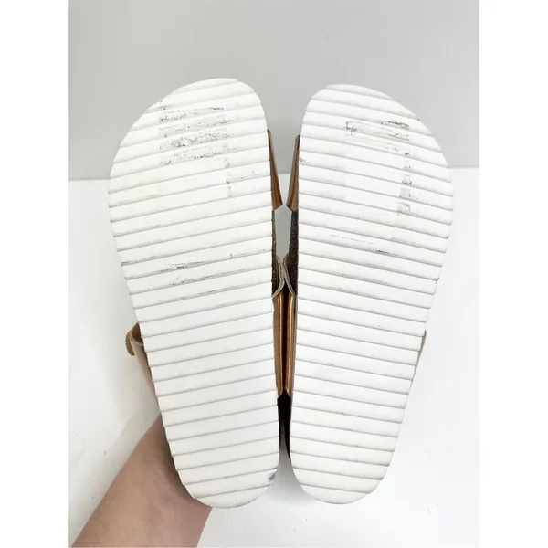 Lisa Vicky Womens Rose Gold Metallic Triple Strap Cork Footbed Sandals Size‎ 6M - Image 10