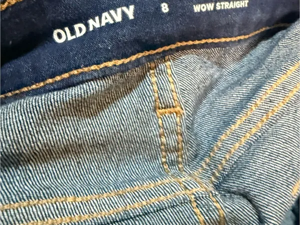Old Navy Dark Blue High-Rise Straight Jeans - Image 6