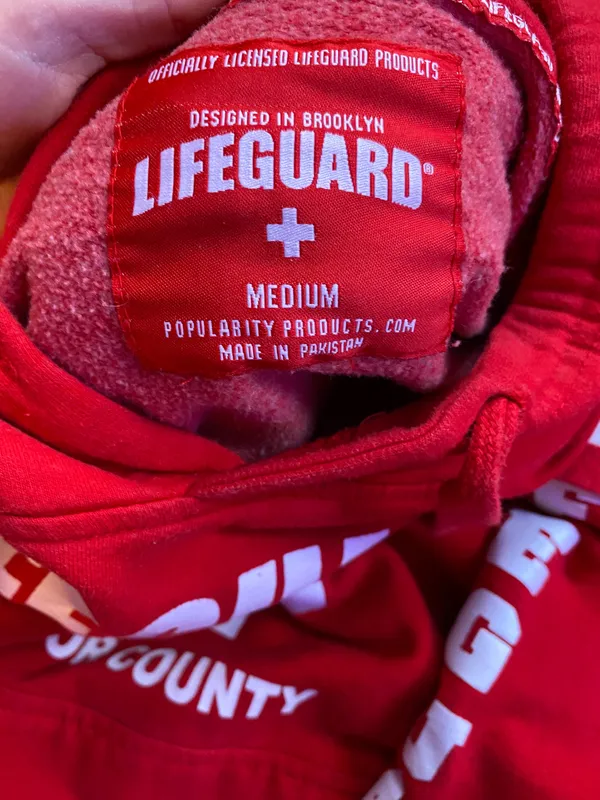 Lifegaurd Red Hoodie Size M - Image 6