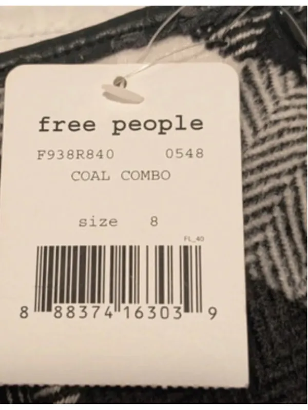 Free People Twiggy Herringbone Plaid Mini Skirt Size 8 NWT - Image 3