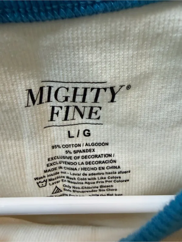 Mighty Fine White Tank Top with Blue Trim and Venice Italy Graphic size L - Image 3