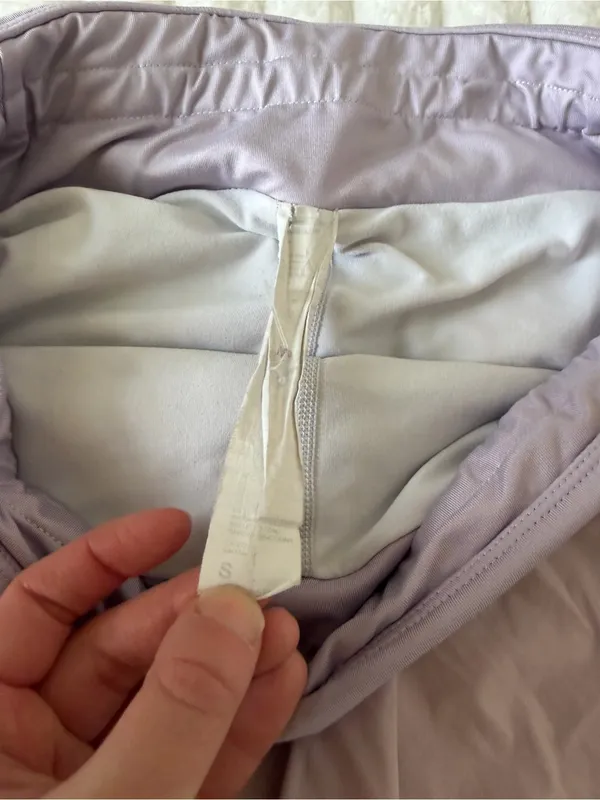 Fabletics Lavender Athletic Fold-Over Waist Shorts - Image 4