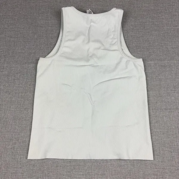 Athleta Tank Top Womens Medium White V Neck Ribbed Lightweight Stretch Athletic - Image 6