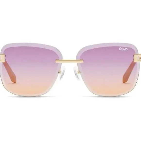 Quay Australia x Saweetie No Cap Gradient Purple and Pink Sunglasses - Image 2