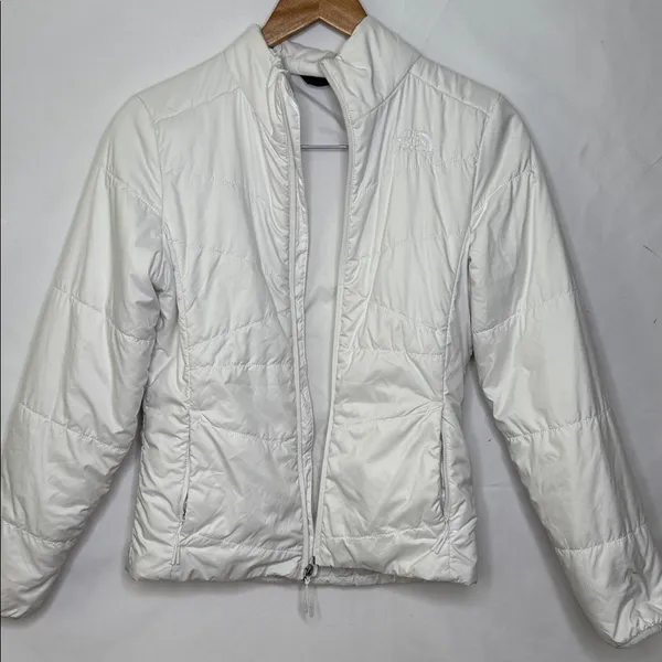 The North Face flare insulated white puffer jacket sz Small - Image 2