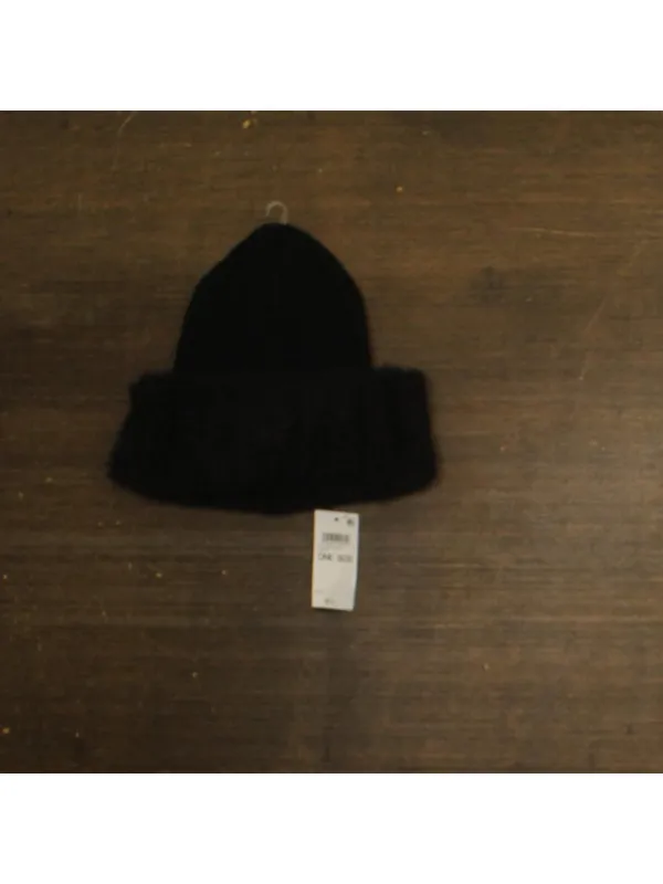 NWT Inc International Concepts Womens Faux Fur Cuff Ribbed Knit Beanie Black - Image 3
