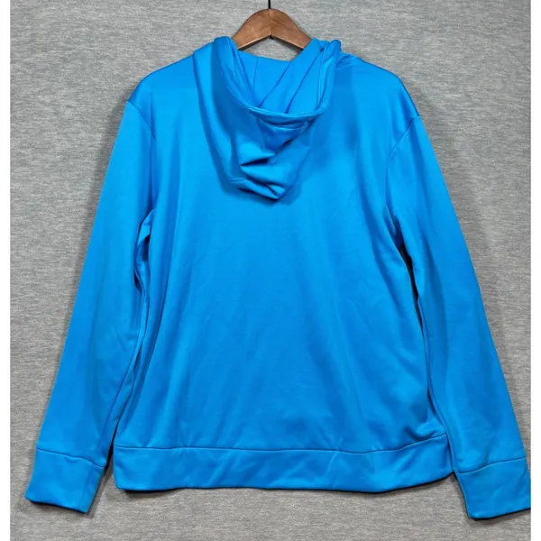 Under Armour Womens Hoodie L Loose Fit Blue Script Logo‎ Pullover Athletic - Image 4