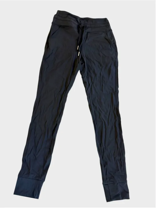 Size S (Reg) Halara High Waisted Drawstring Side Pocket Plain Jogger Pants Black - Image 2