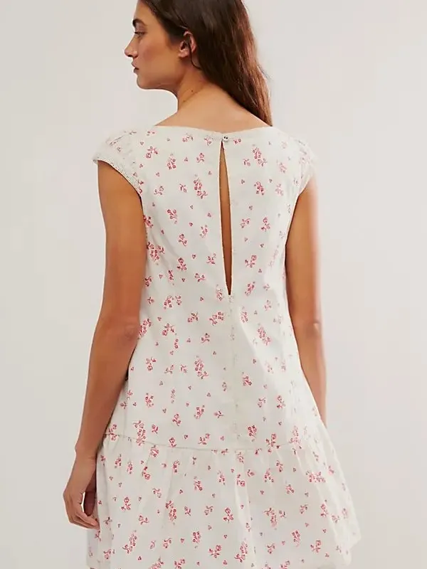 Free People Beasley Mini Dress Ivory Combo - Image 7
