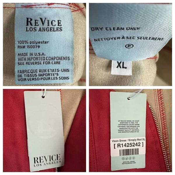 Revice Denim Los Angeles Vixen Dress Simply Red Size XL - Image 6