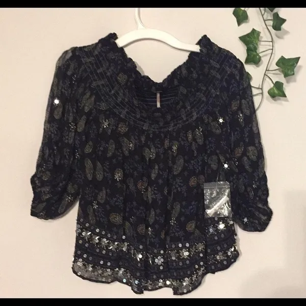 Free People Age Of Aquarius Paisley Sequin Top - Image 12