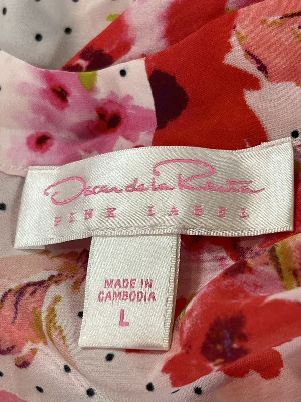 Oscar de la Renta Pink Label Floral Kimono Robe Belted Lounge Lightweight L - Image 8