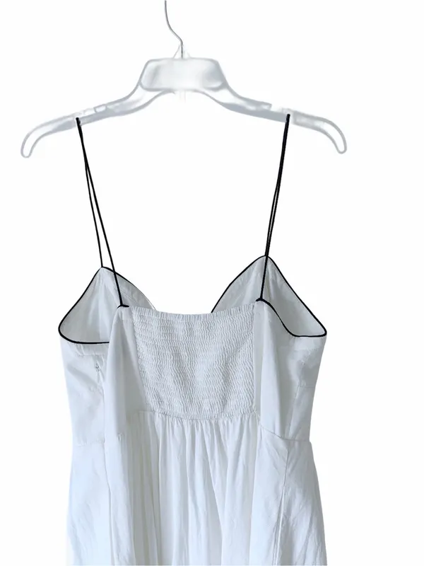 Maeve Anthropologie White Navy Trim contrast Midi Dress size 14 with pockets - Image 8