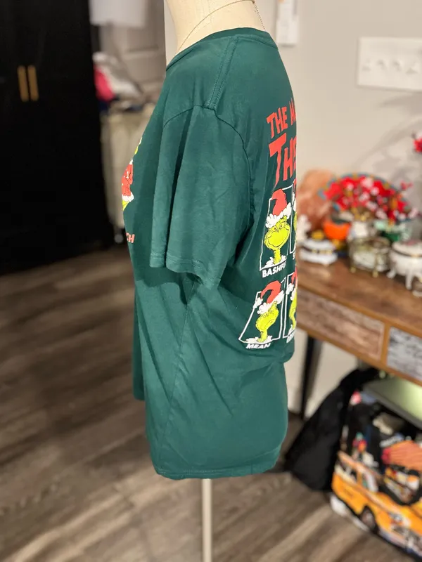 Dr. Seuss The Many Moods of The Grinch Graphic T-Shirt - Adult Medium Green - Image 4