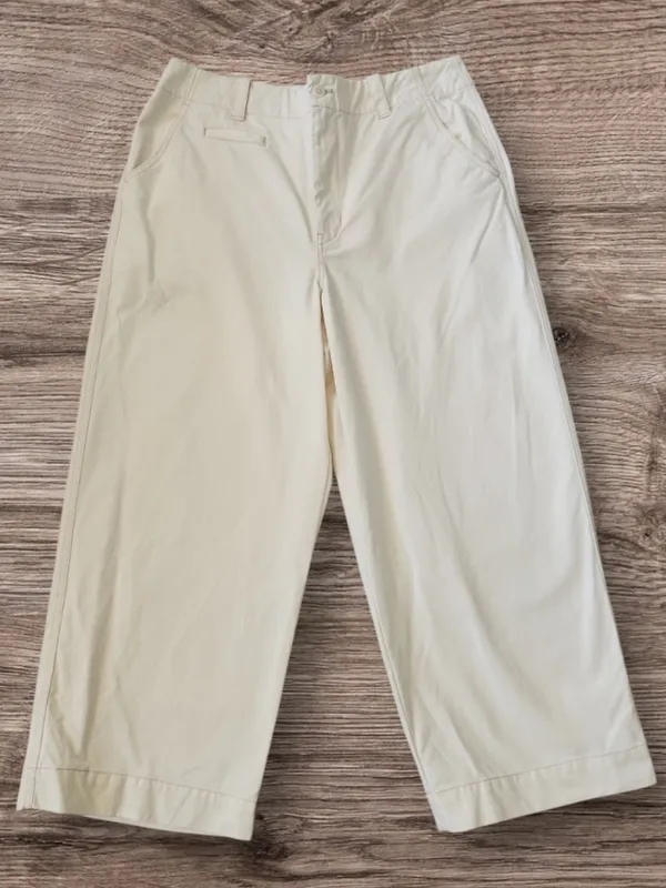 Madewell Relaxed Chino Pants Antique Cream High Rise Wide Leg Size 14 - Image 4