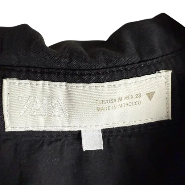 Zara Black Long Sleeve Button Front Short Romper Size Medium - Image 5