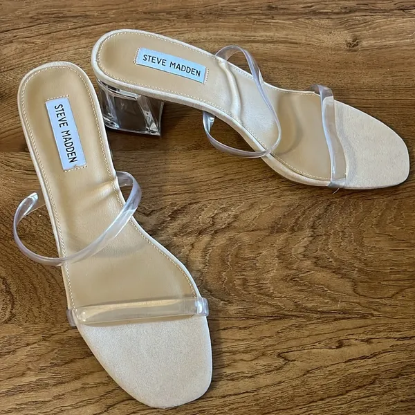 Steve Madden | Nude & Clear Chunky Heels - Image 2
