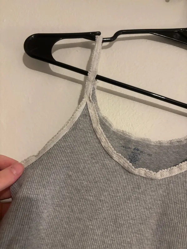 Brandy Melville Grey Ribbed Tank Top - Image 2