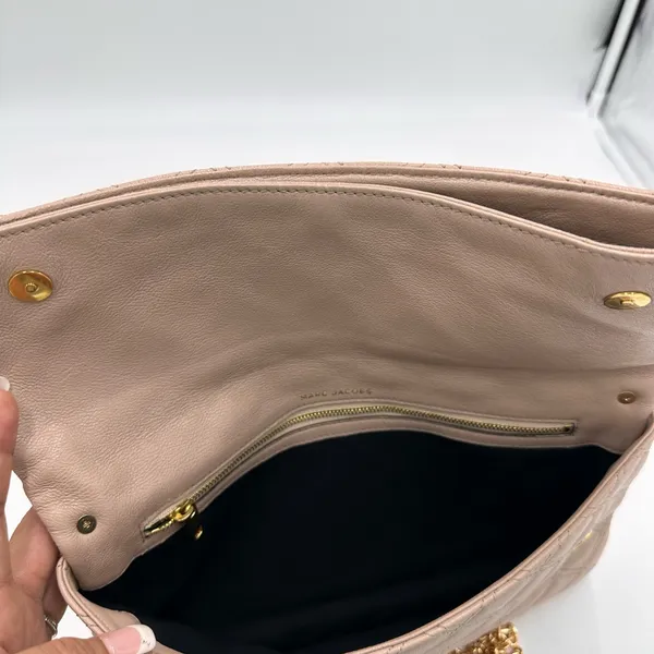 Marc Jacobs Quilted Clutch Converted into Crossbody Bag Blush Pink - Image 4
