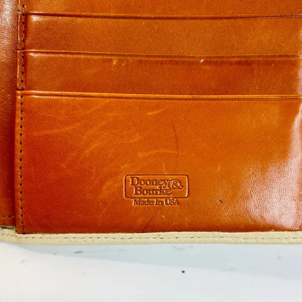 Dooney & Bourke Vintage Wallet, Bone All Weather Leather, British Tan, Kisslock - Image 10