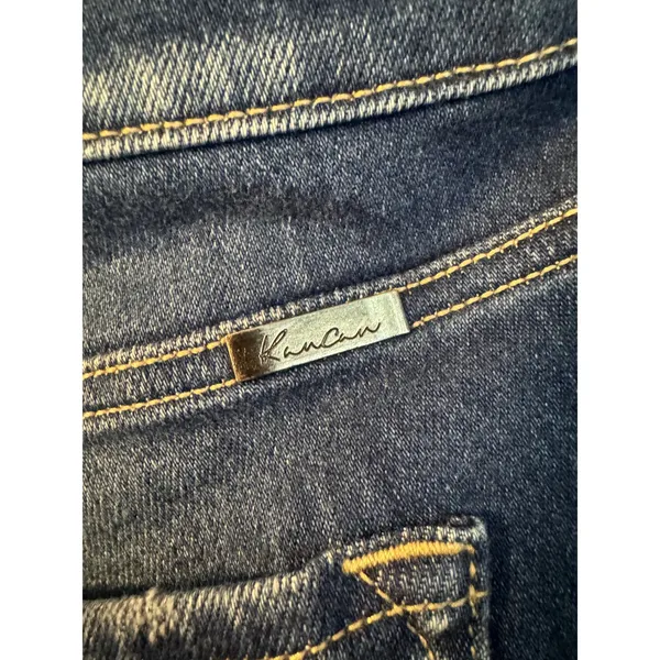 KanCan High Rise Double Button Raw Hem‎ Wide Leg Jeans Size 18 Stretch - Image 7