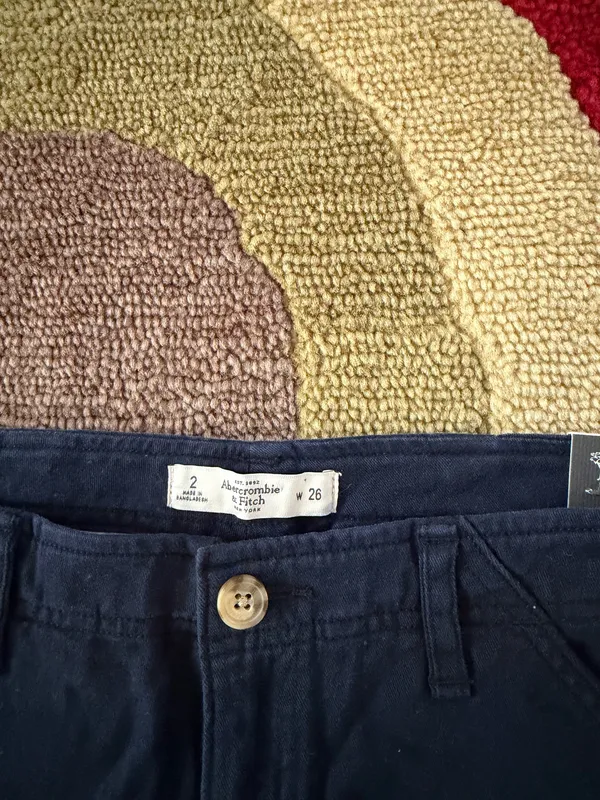 NWT Abercrombie & Fitch Y2K Style Low Rise Chino Shorts Navy Blue Women’s Size 2 - Image 4