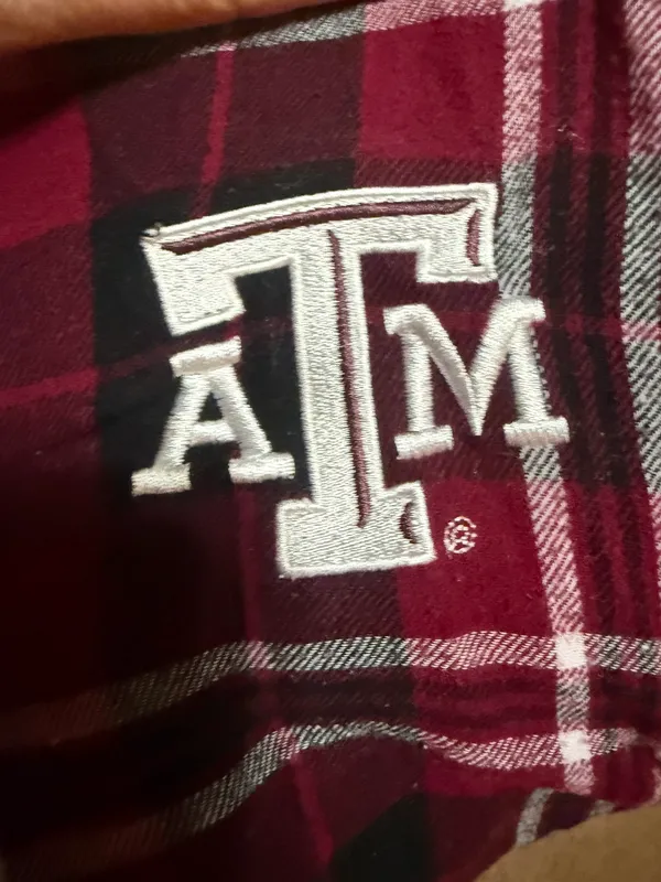 Burgundy and white Texas A&M plaid pajama pants #AggieStyle - Image 3