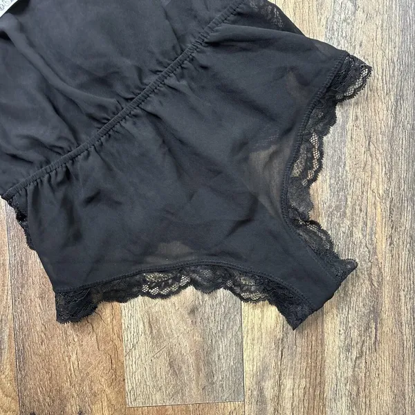 ZARA Black Open Back Semi-Sheer Bodysuit Lingerie Size Medium NEW w TAGS - Image 4