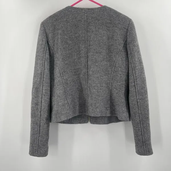 ANN TAYLOR Blazer Size Medium Wool Blend Gray Business Casual Office Work Career - Image 2