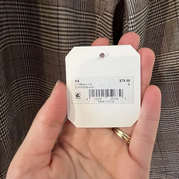 NWT Altar'd State Plaid Collared Longline Blazer Jacket Casual Chic‎ Size L - Image 3
